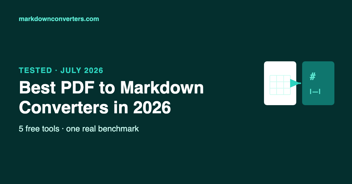 Best PDF to Markdown Converters 2026: Top 5 Free Tools Tested