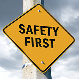 Safety First sign
